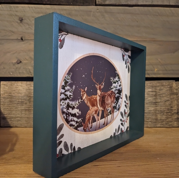 🚨 $5 w/Bundle Purchase 🔥 Set of 3 Deer in Snowy Woods Signs Decor NEW - Picture 6 of 8